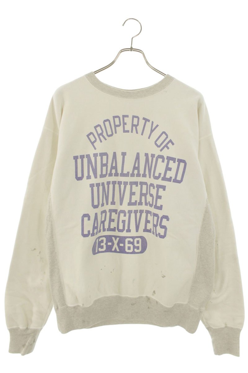 Saint Michael 22SS Vintage College Sweatshirt Gray x White Size M
