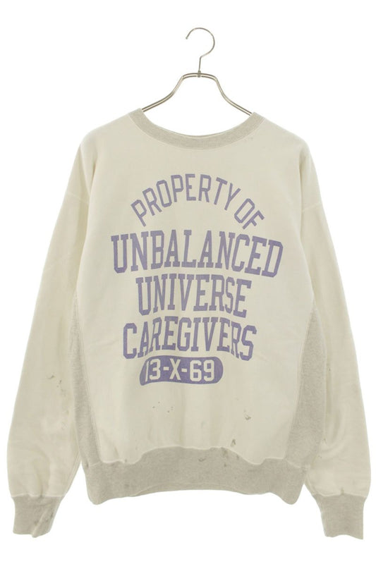 Saint Michael 22SS Vintage College Sweatshirt Gray x White Size M