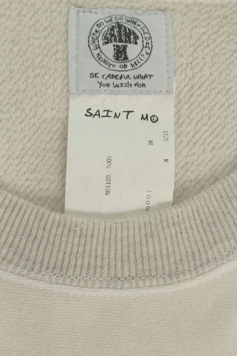 Saint Michael 22SS Vintage College Sweatshirt Gray x White Size M