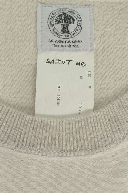 Saint Michael 22SS Vintage College Sweatshirt Gray x White Size M