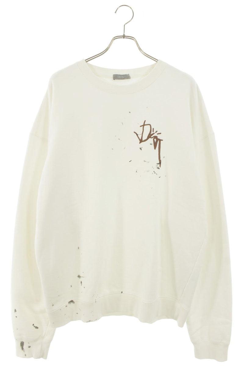 DIOR Cactus Jack Logo Embroidered Sweatshirt White Size XXL
