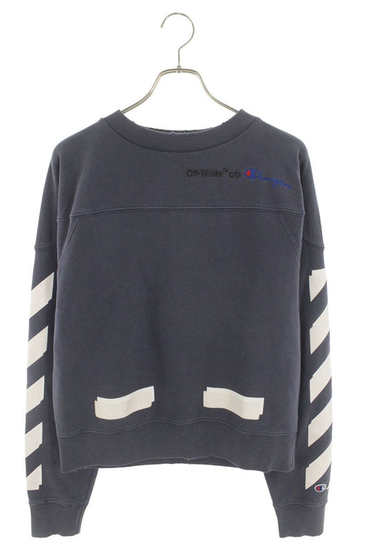 OFF-WHITE x Champion Back Arrow Print Sweatshirt Blue Size M