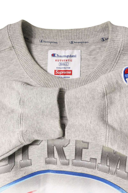 SUPREME 19SS Chrome Crewneck Logo Print Sweatshirt Size S
