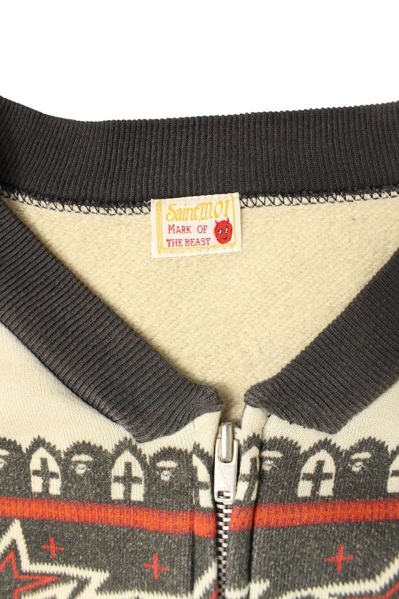 Bape x Saint Michael 26SS Vintage Zip Up Sweatshirt Gray Size XL