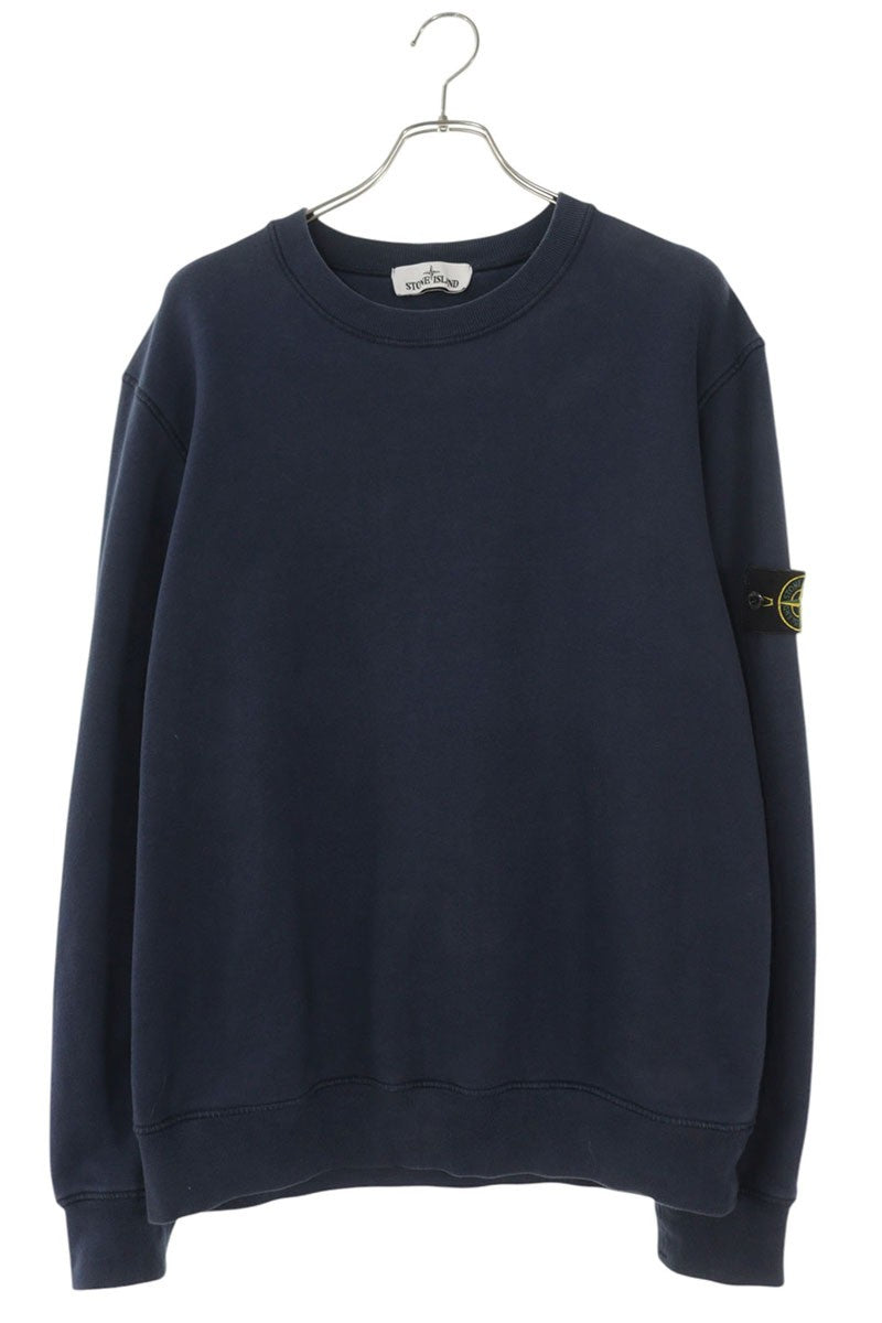 STONEISLAND Logo Patch Crewneck Sweatshirt Blue Size XL