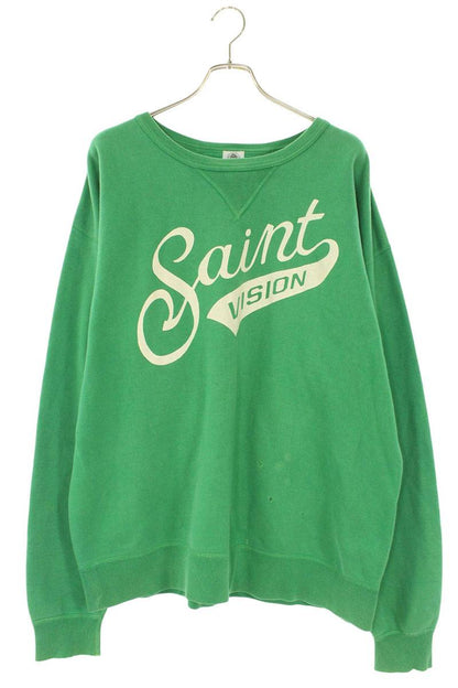 Saint Michael VISION Print Vintage Sweatshirt Green Size XL
