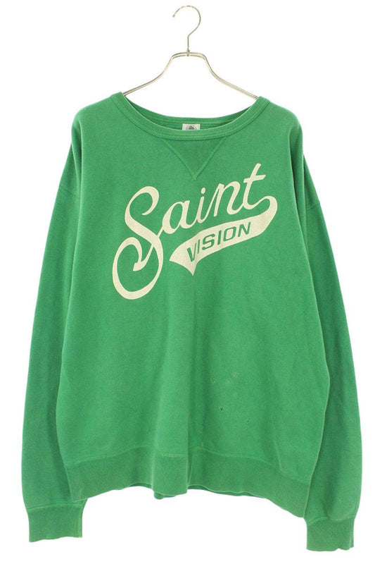 Saint Michael VISION Print Vintage Sweatshirt Green Size XL