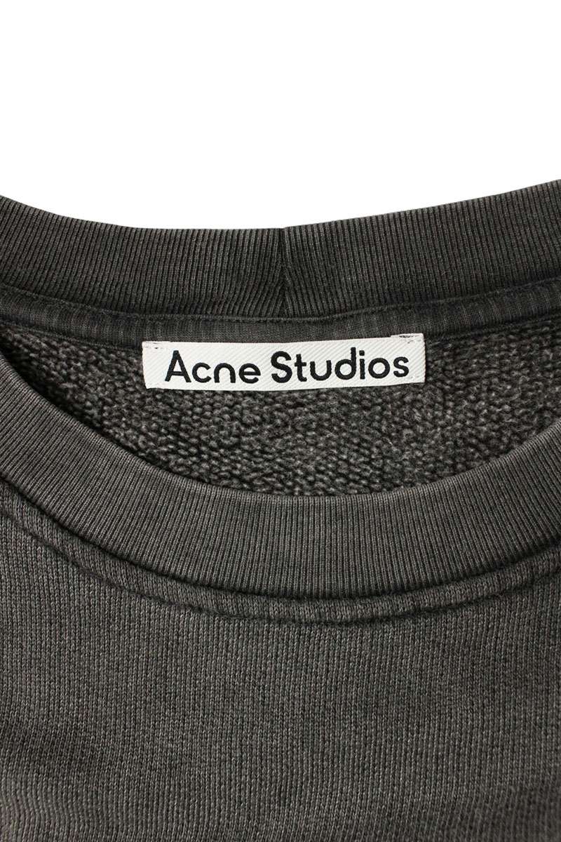 ACNE STUDIOS Back Logo Patch Cropped Sweatshirt Gray Size L