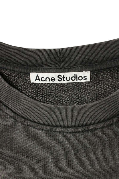 ACNE STUDIOS Back Logo Patch Cropped Sweatshirt Gray Size L