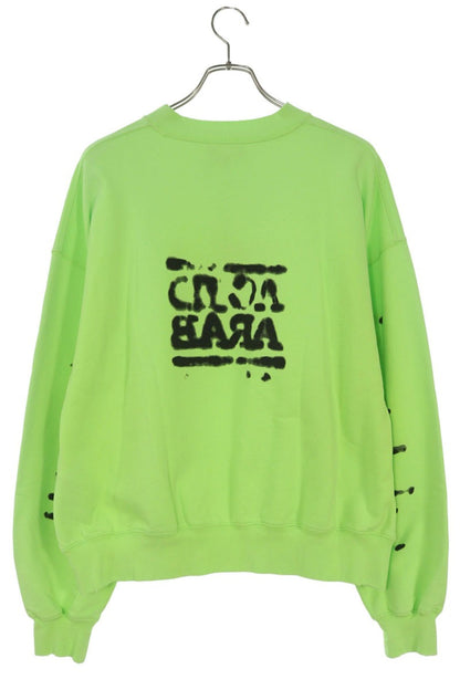 BALENCIAGA Distressed Logo Cotton Sweatshirt Size XXS