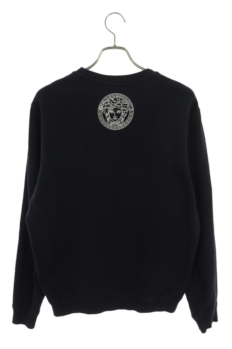 Versace Logo Print Cotton Sweatshirt Black Size L