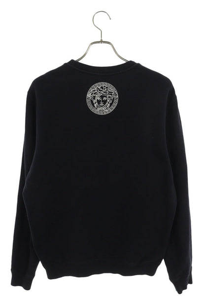Versace Logo Print Cotton Sweatshirt Black Size L