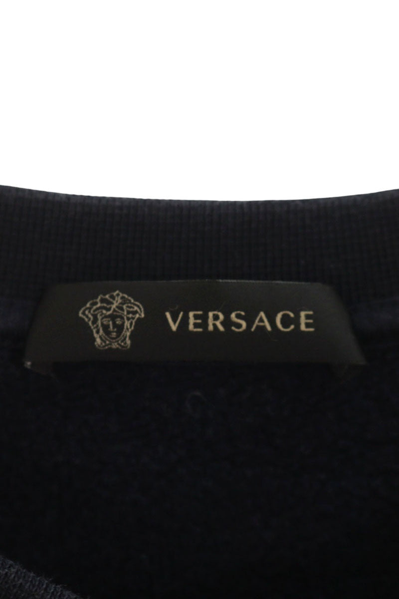 Versace Logo Print Cotton Sweatshirt Black Size L