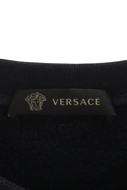 Versace Logo Print Cotton Sweatshirt Black Size L