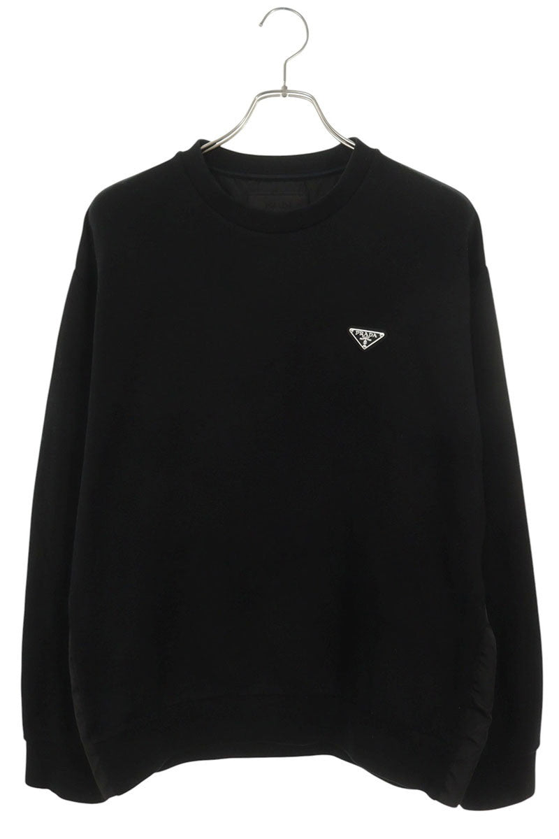 PRADA Re-Nylon Triangle Logo Sweatshirt Black Size XS