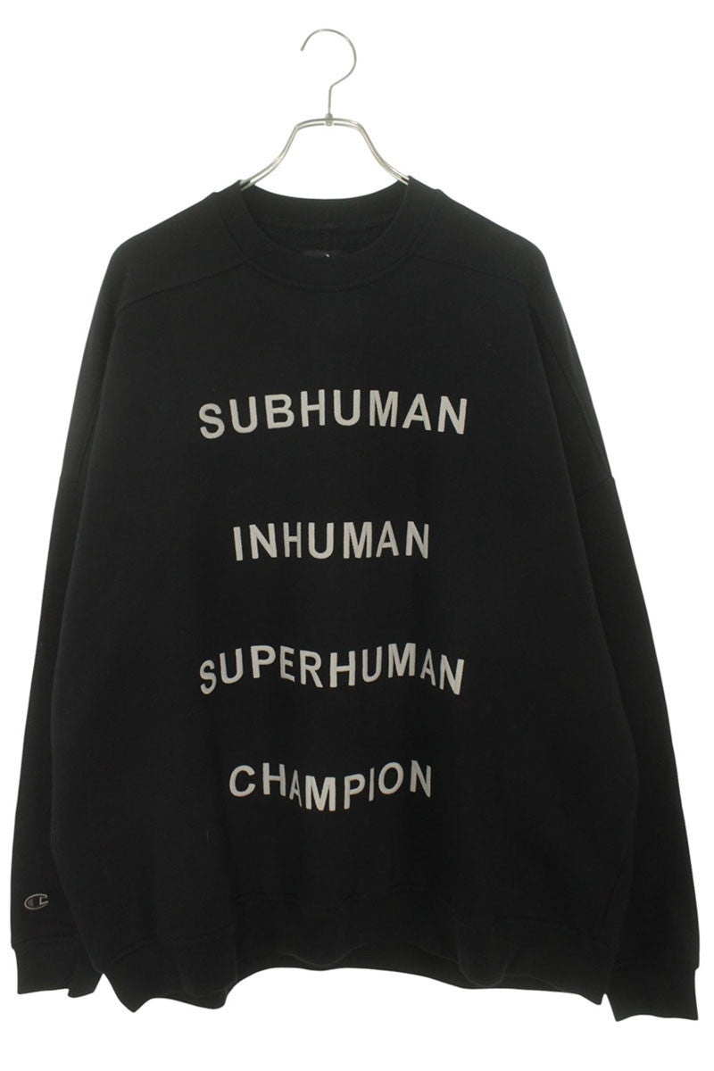 Rick Owens x Champion Jumbo Cotton Sweatshirt Black Size S