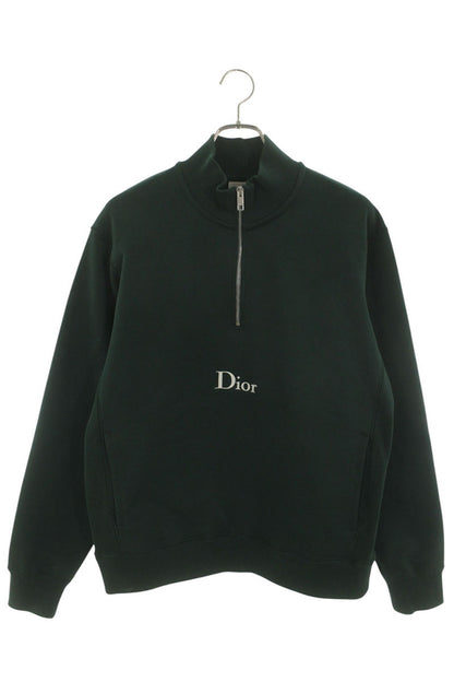 DIOR 26SS Cotton Zip Neck Sweatshirt Green Size S