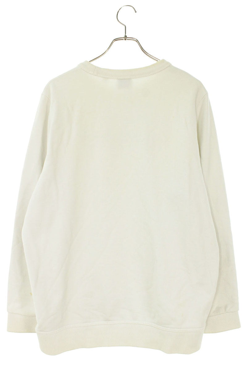 Burberry Front Logo Print Cotton Sweatshirt White Size XL