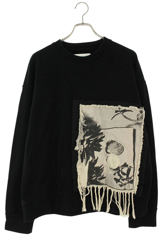 JILSANDER Patchwork Front Design Sweatshirt Black Size M