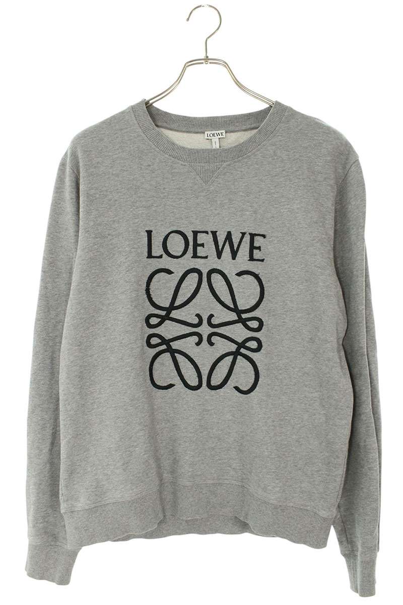 LOEWE Anagram Logo Cotton Sweatshirt Gray Size L