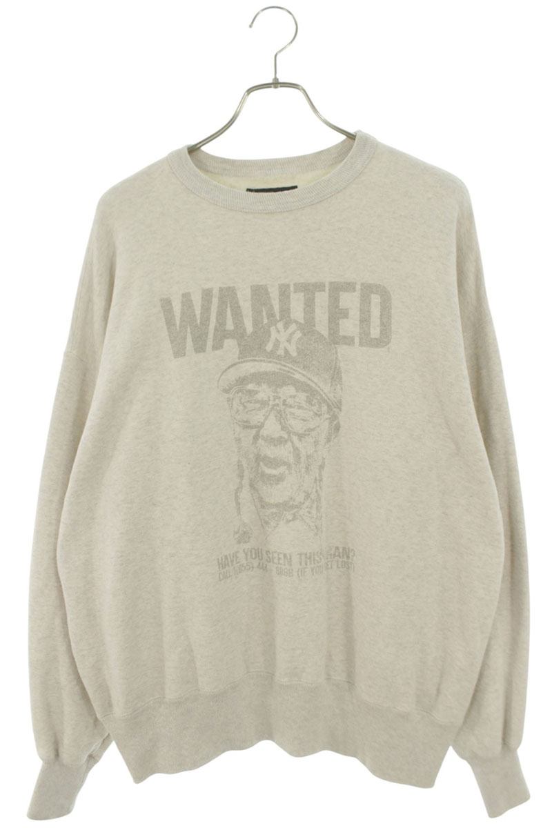 LASTMAN WANTED Print Crewneck Sweatshirt Gray Size S