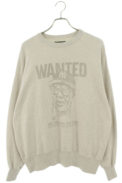 LASTMAN WANTED Print Crewneck Sweatshirt Gray Size S