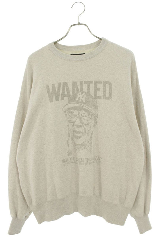 LASTMAN WANTED Print Crewneck Sweatshirt Gray Size S