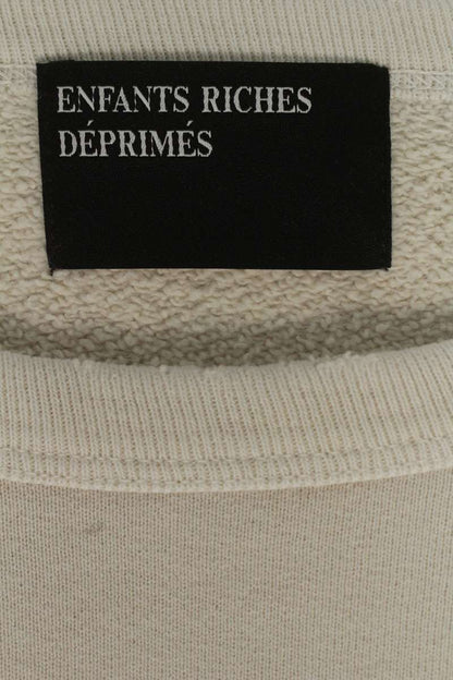 ENFANTS RICHES DEPRIMES Distressed Sweatshirt Beige Size XL