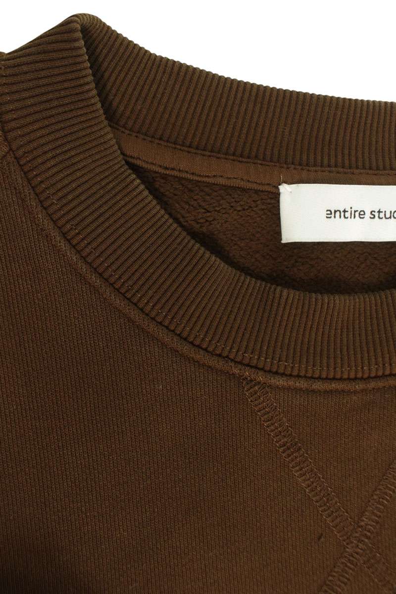entire studios Box Crewneck Cotton Sweatshirt Brown Size S