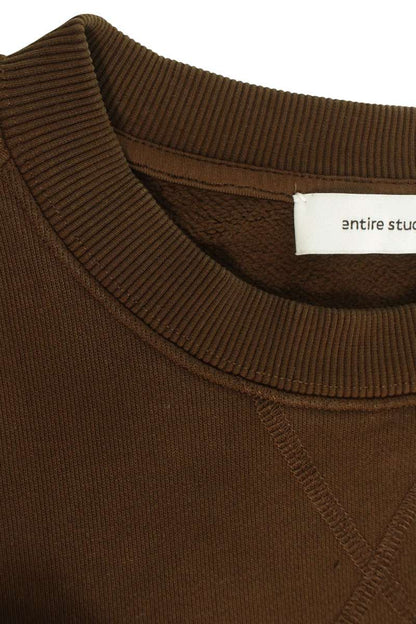 entire studios Box Crewneck Cotton Sweatshirt Brown Size S