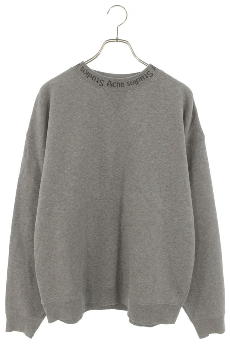 ACNE STUDIOS Neck Logo Print Sweatshirt Gray Size M
