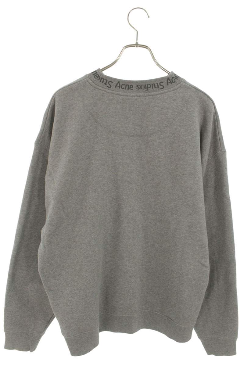 ACNE STUDIOS Neck Logo Print Sweatshirt Gray Size M