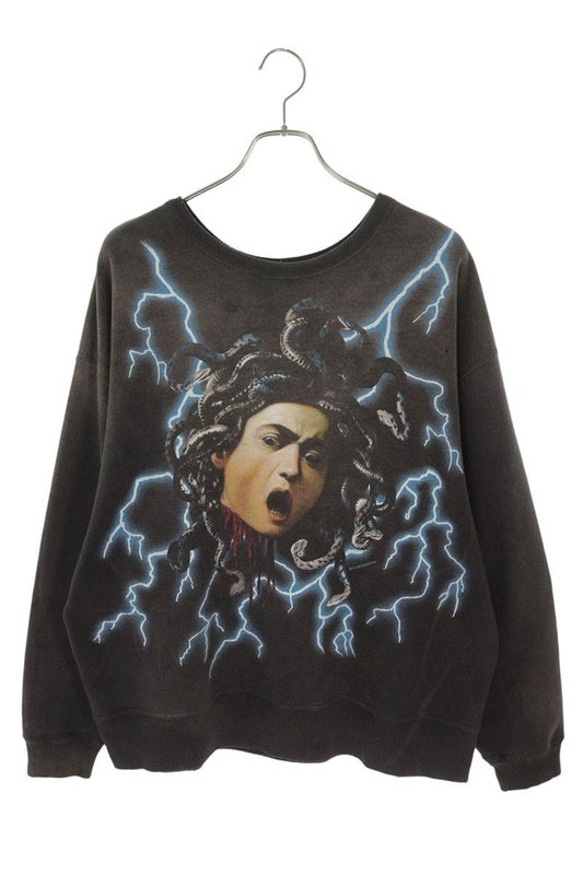SAINT MICHAEL Vintage Medusa Print Sweatshirt Black Size L