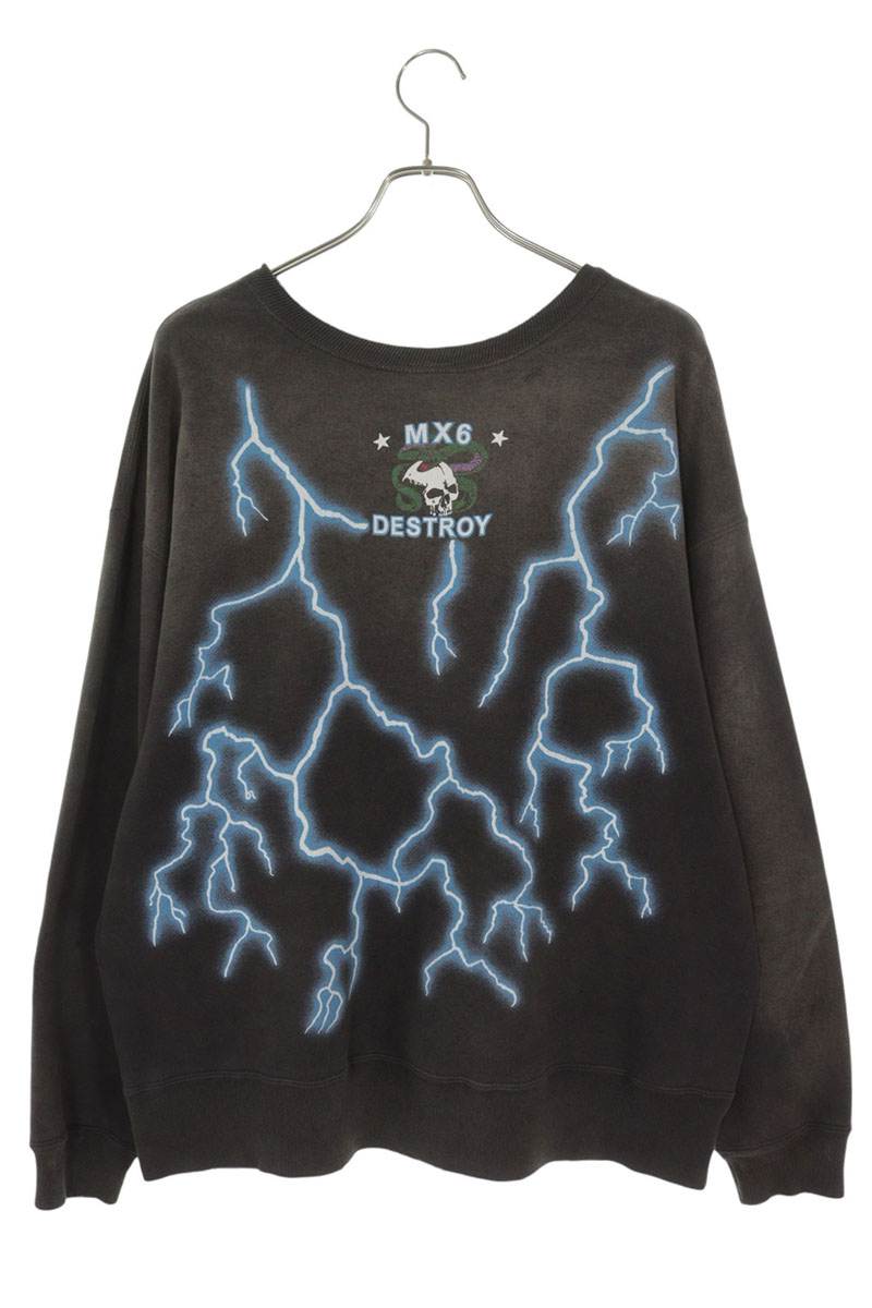 SAINT MICHAEL Vintage Medusa Print Sweatshirt Black Size L