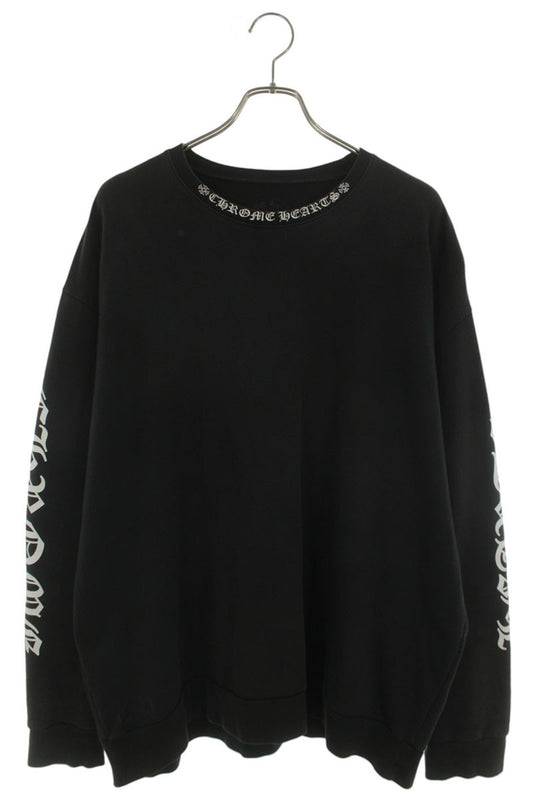 Chrome Hearts Neck Logo Crewneck Sweatshirt Black Size XL