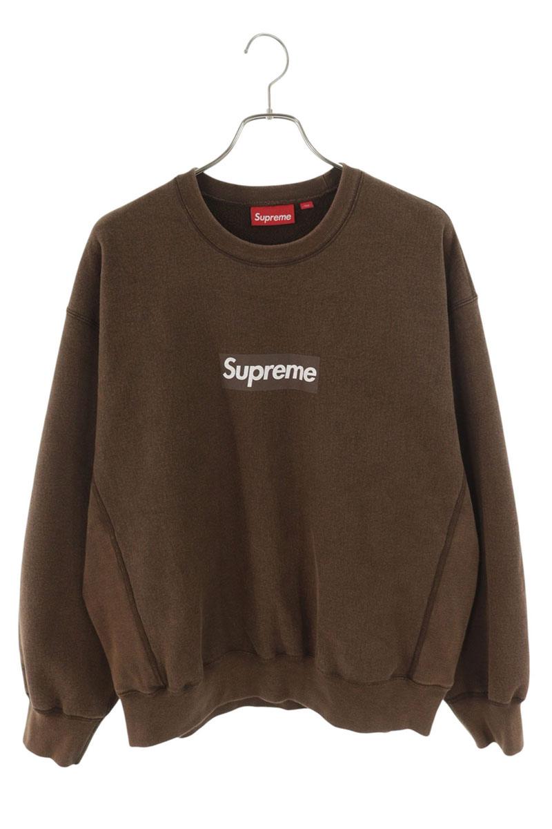 SUPREME 25SS Washed Box Logo Crewneck Brown Size L