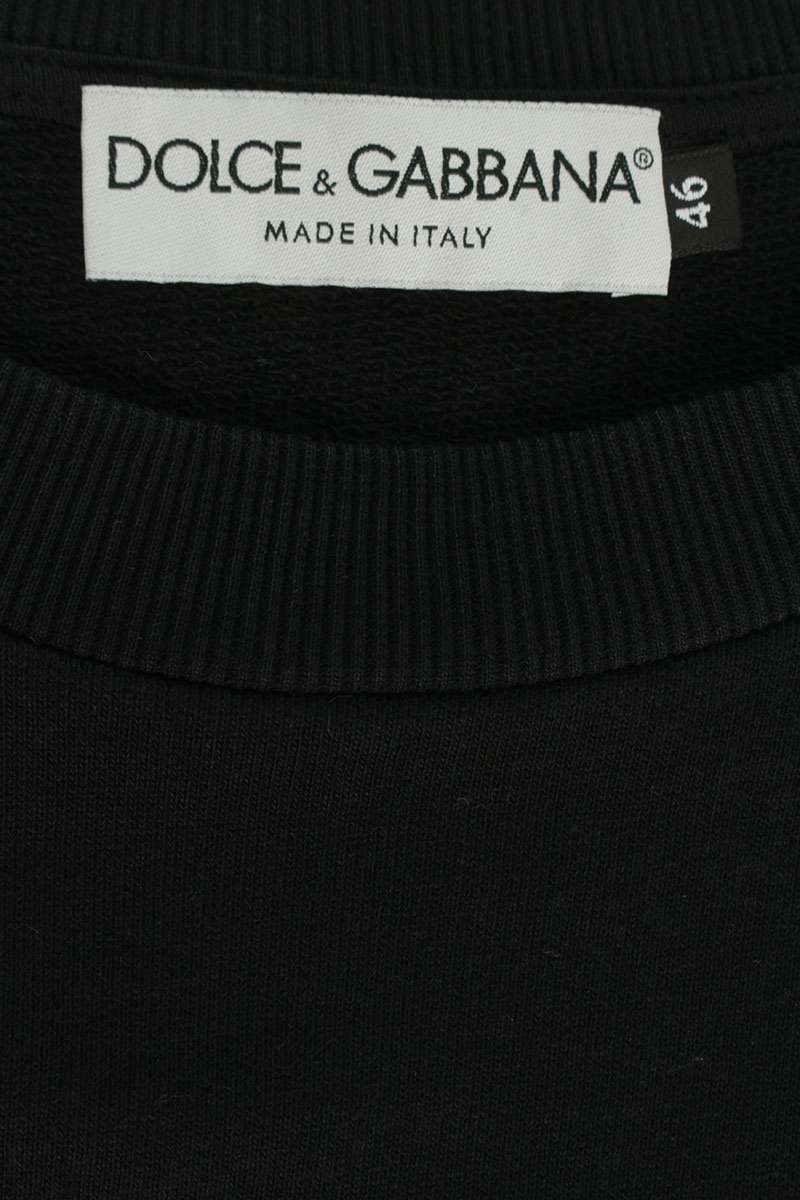 DOLCE & GABBANA Logo Plate Crewneck Sweatshirt Black Size S