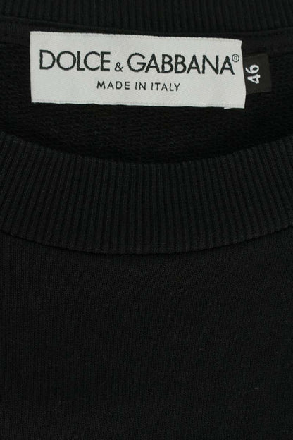 DOLCE & GABBANA Logo Plate Crewneck Sweatshirt Black Size S