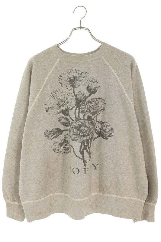 SAINT MICHAEL 24AW Vintage POPPY Print Sweatshirt Size XL