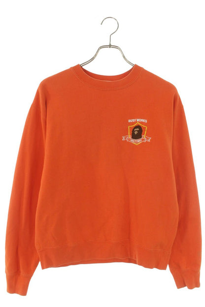 A BATHING APE Embroidered Design Sweatshirt Orange Size M