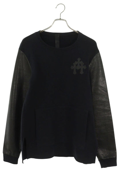 Chrome Hearts Leather Sleeve Cross Patch Crewneck Size S