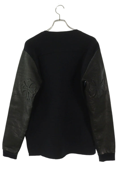 Chrome Hearts Leather Sleeve Cross Patch Crewneck Size S