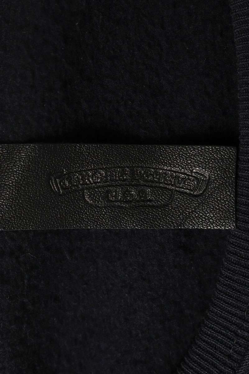 Chrome Hearts Leather Sleeve Cross Patch Crewneck Size S