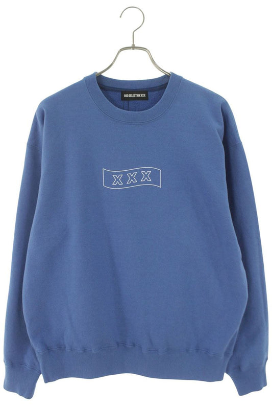GOD SELECTION XXX Logo Print Sweatshirt Blue Size L
