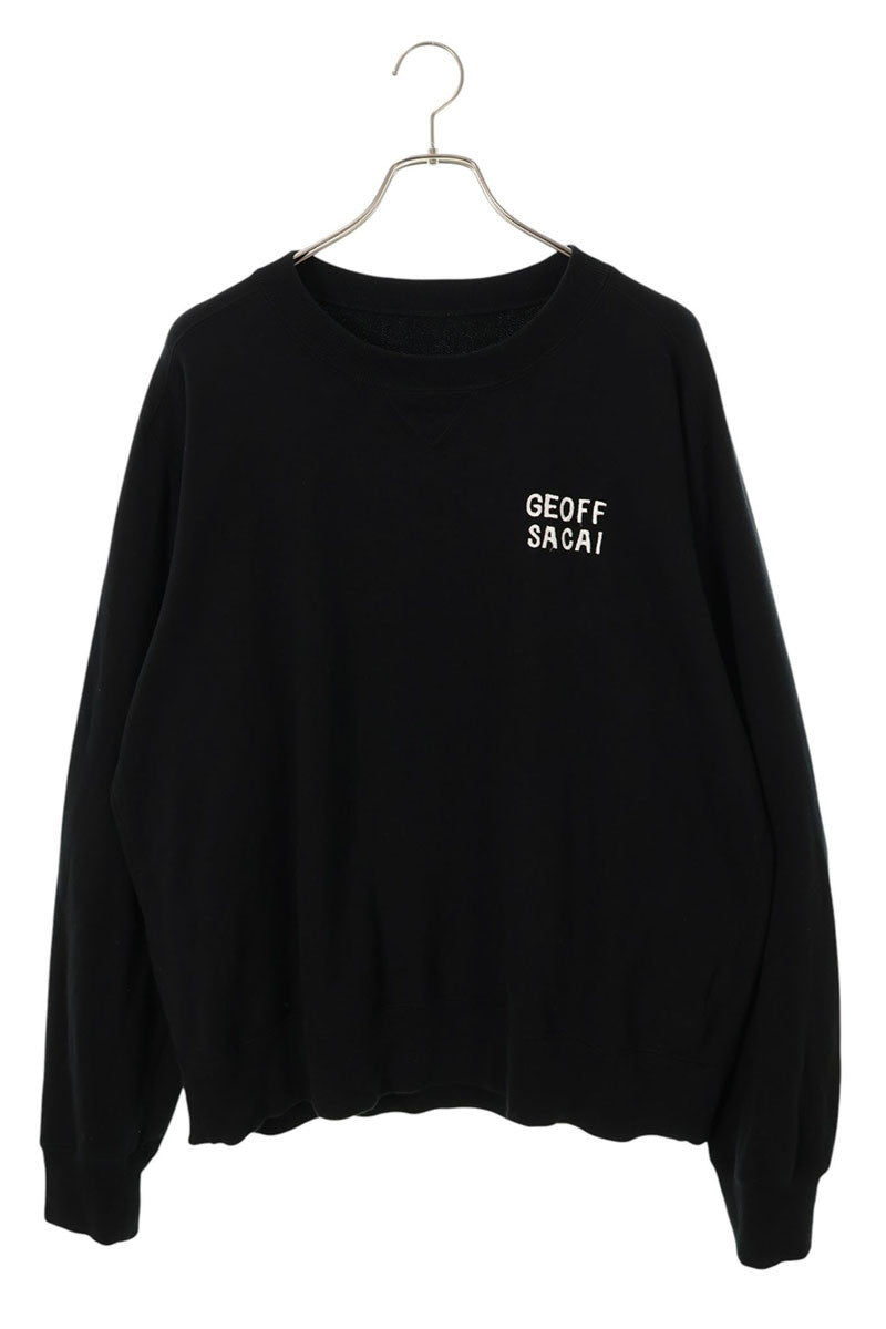Sacai Geoff Embroidery Crewneck Sweatshirt Black Size XL