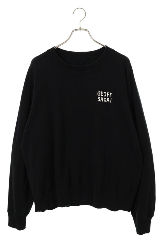 Sacai Geoff Embroidery Crewneck Sweatshirt Black Size XL