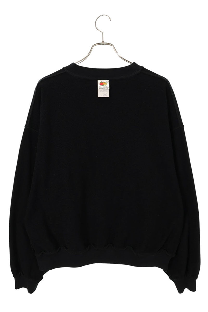 BALENCIAGA Inside Out Mirror Logo Sweatshirt Black Size XS
