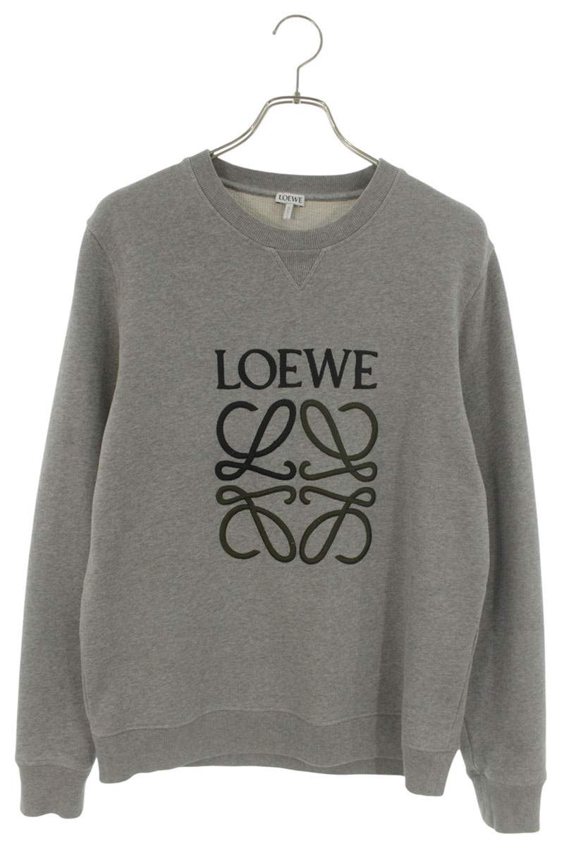 LOEWE Anagram Embroidered Crewneck Sweatshirt Gray Size L