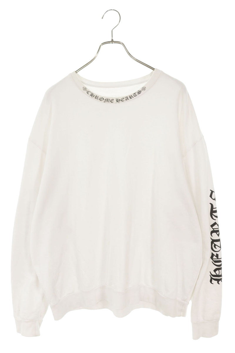 Chrome Hearts SWTSHRT PLVR Neck Logo Crewneck White Size L