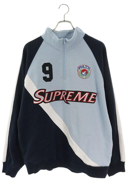 SUPREME 24SS Equipe Half Zip Sweatshirt Blue/Navy Size L